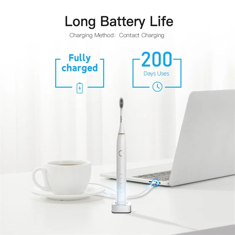 Smart Sonic Deep Cleaning Micro Vibration Electric Toothbrush - Cuddle Cloud Emporium