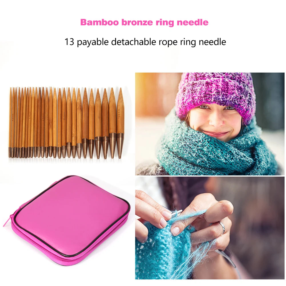 Bamboo Interchangeable Knitting Needle Set