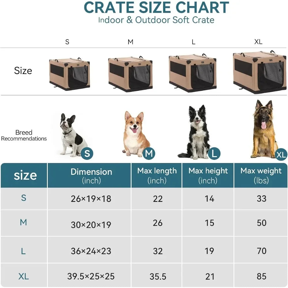 Soft Dog Kennel, Chew Proof 3 Door Design - Cuddle Cloud Emporium