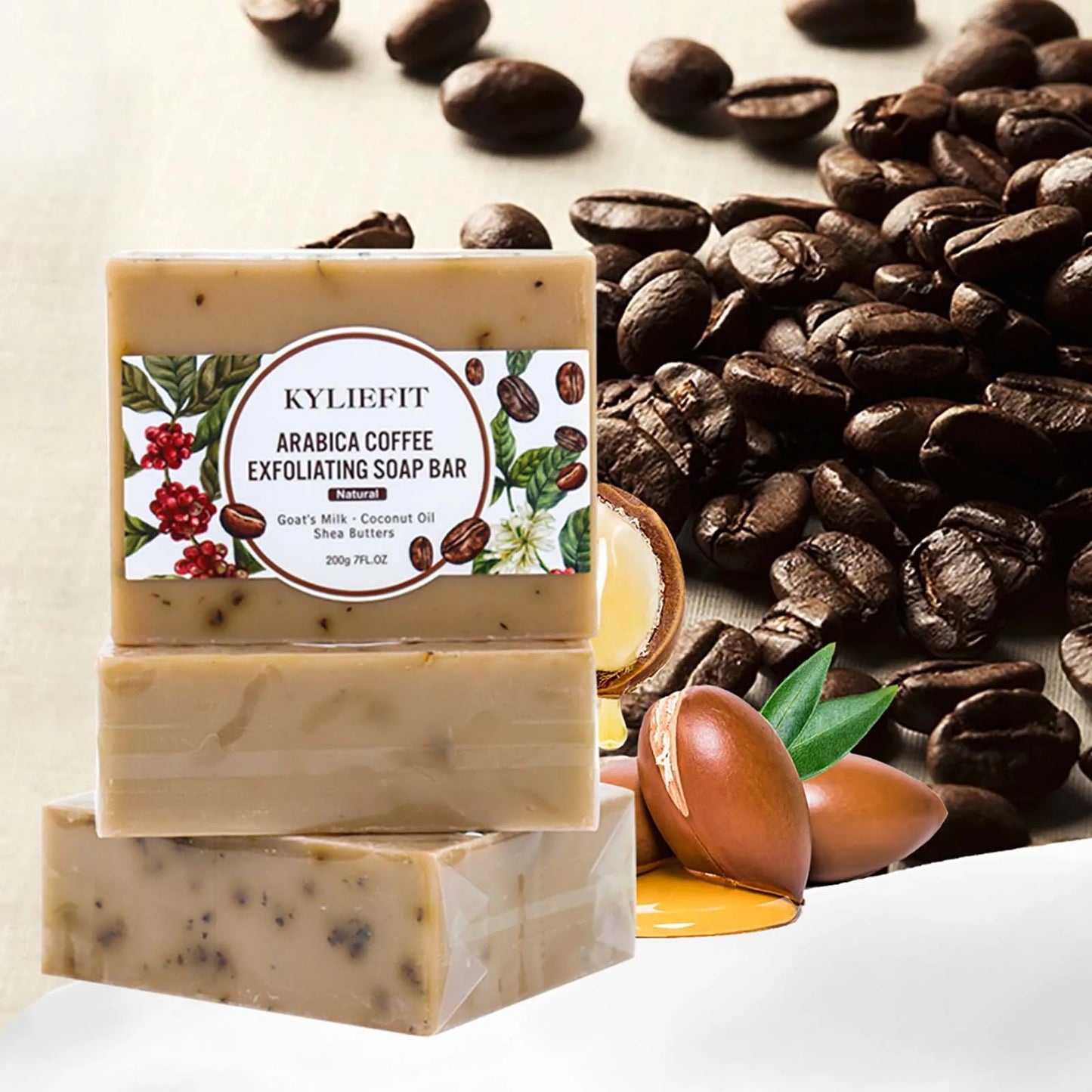 Arabica Coffee Exfoliating Soap w/ Coconut Oil, Shea Butter - Cuddle Cloud Emporium