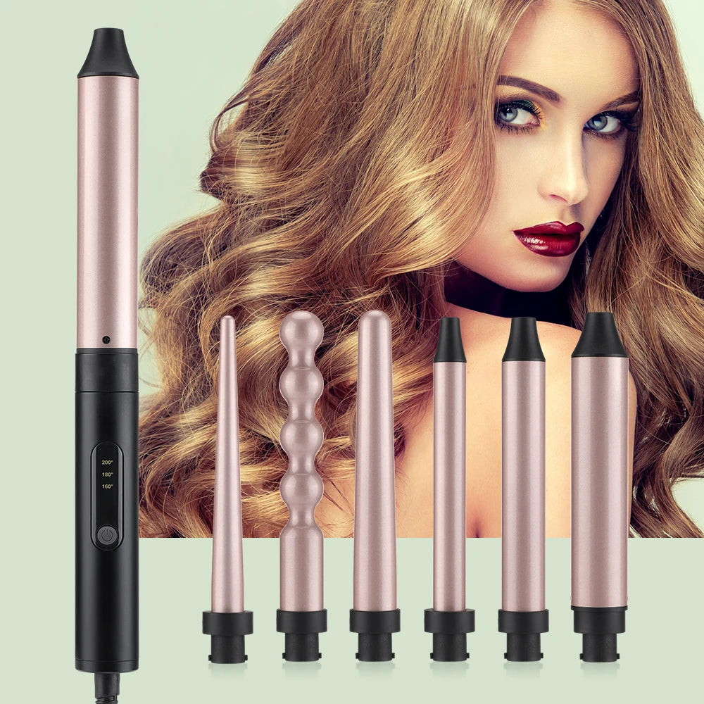 6 In 1 Curling Iron Wand Wave Hair Styling Tools - Cuddle Cloud Emporium