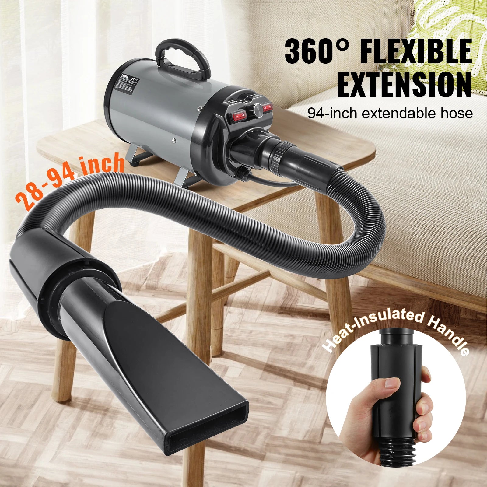 VEVOR Dog Blow Dryer Adjustable Controls & Attachments - Cuddle Cloud Emporium