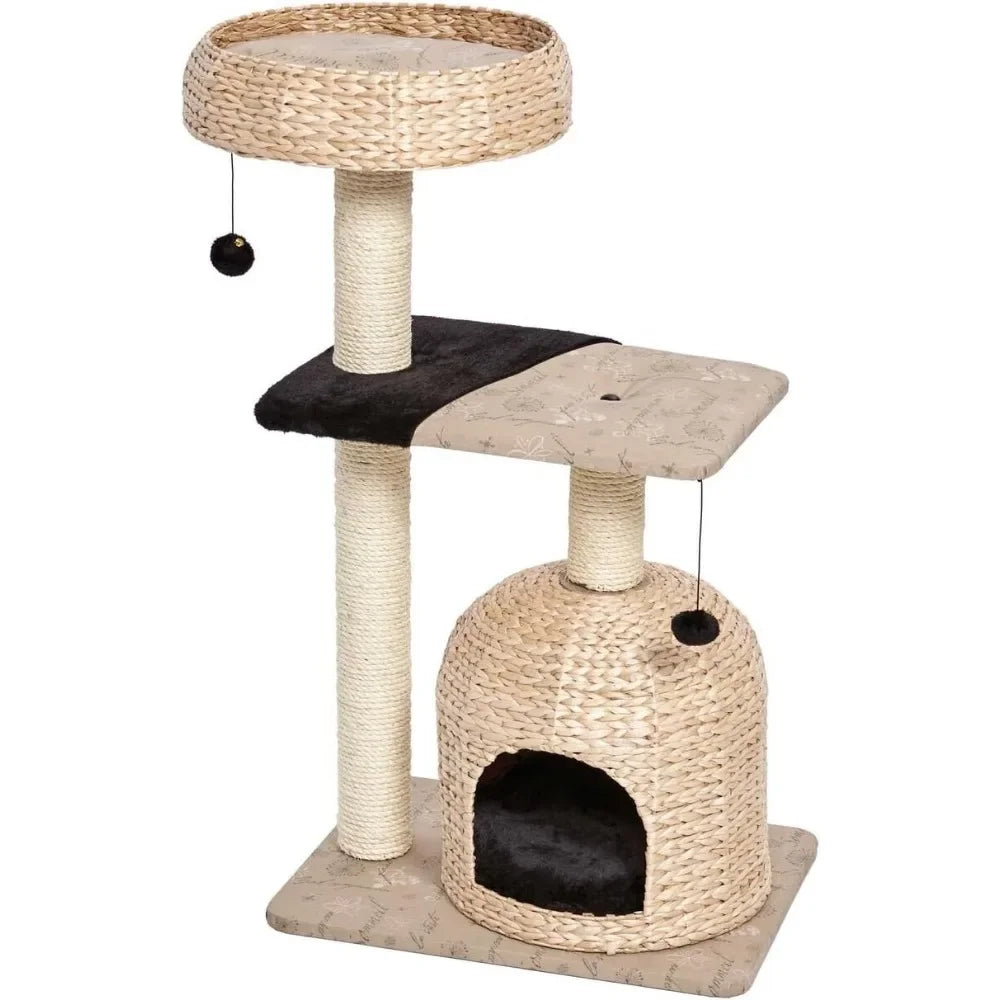 Cat Tree & Nest, Beds and Scratcher With Toys - Cuddle Cloud Emporium