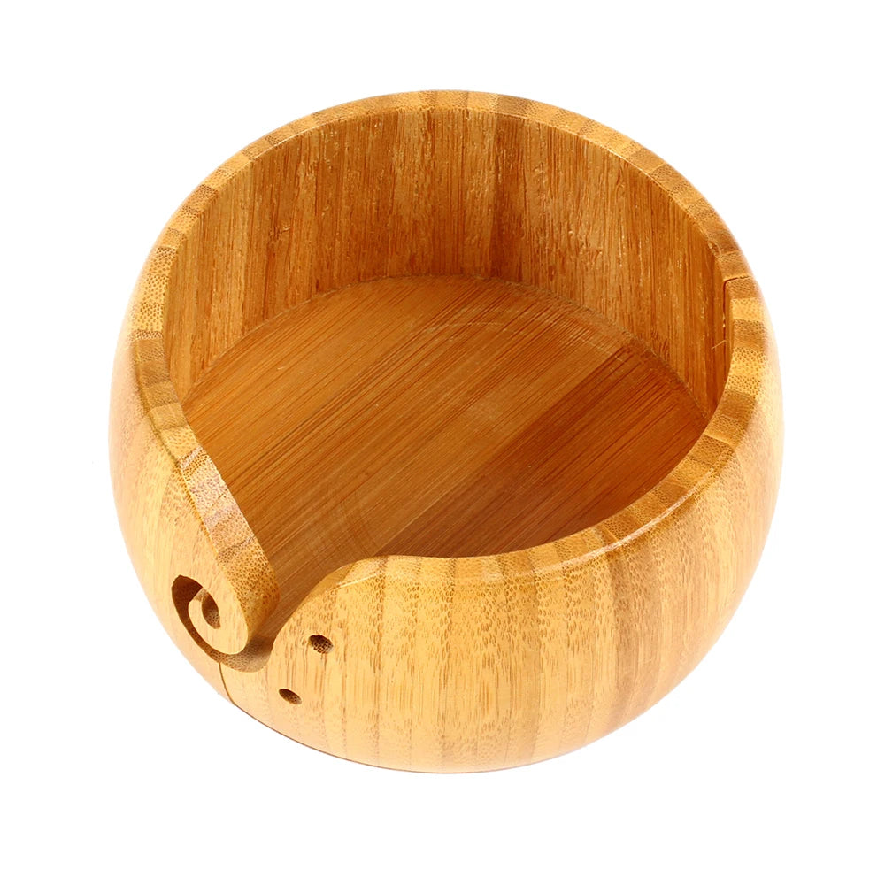 Wooden Knitting Crocheting Yarn Bowl - Cuddle Cloud Emporium