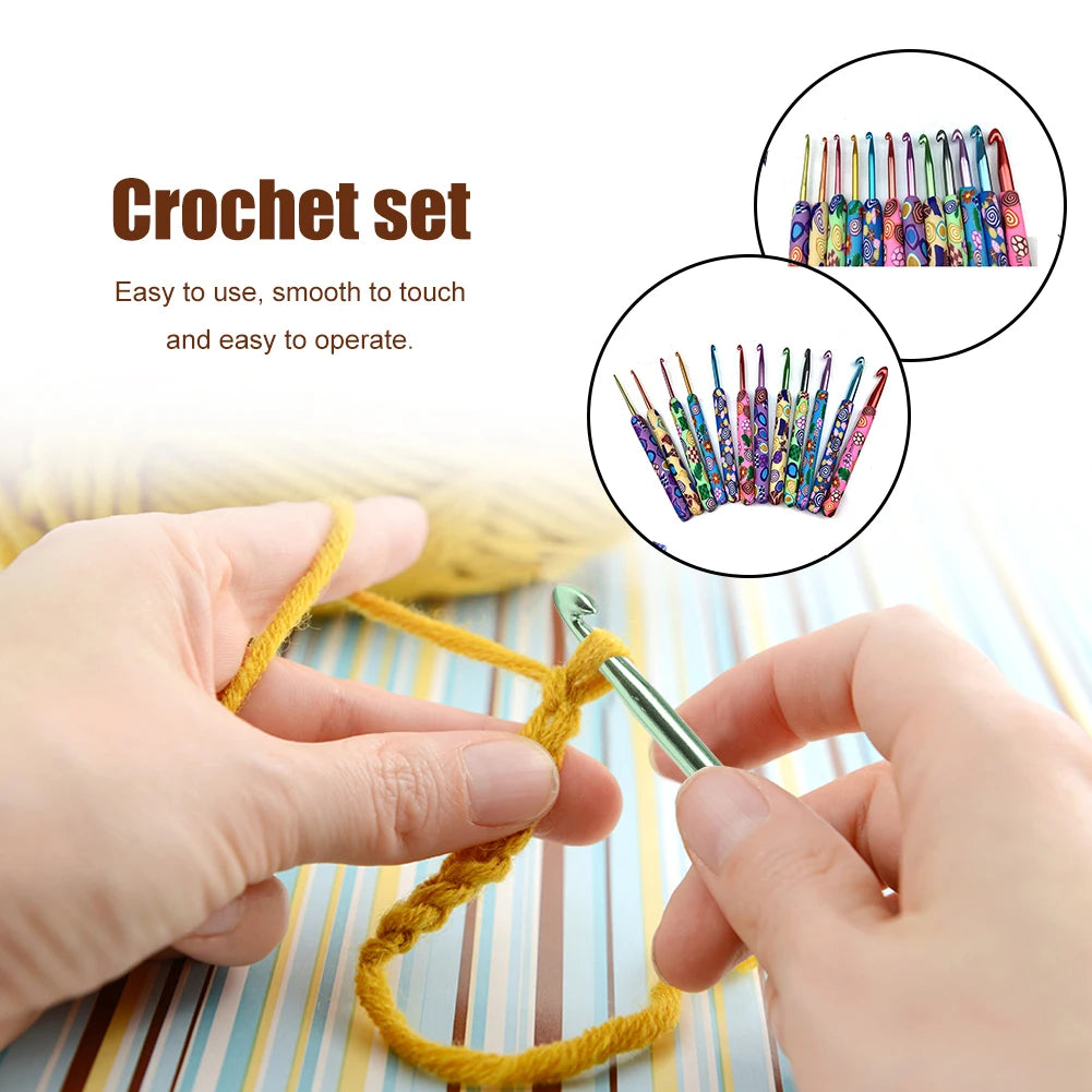 12 pcs Colorful Ceramic Crochet Hook Set - Cuddle Cloud Emporium