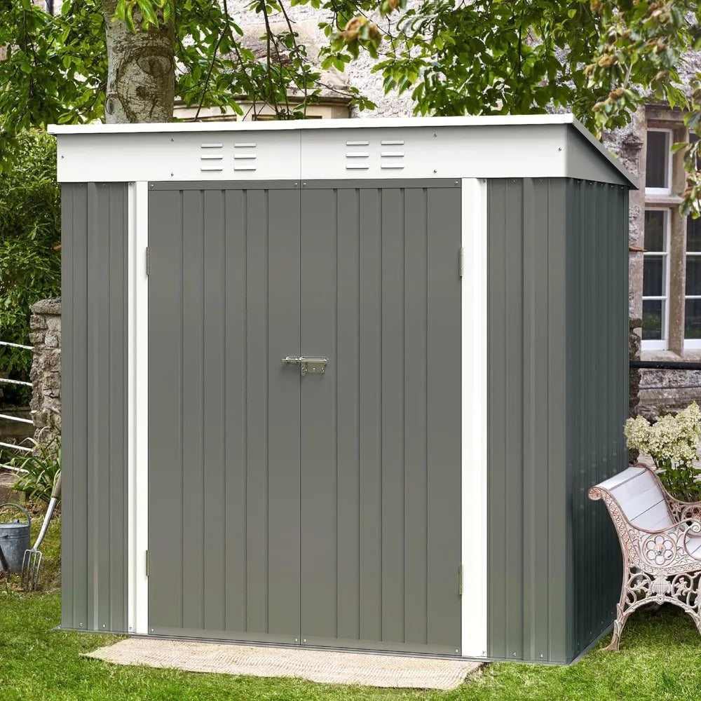 Outdoor Storage Shed All Weather Metal w/ Lockable Doors - Cuddle Cloud Emporium