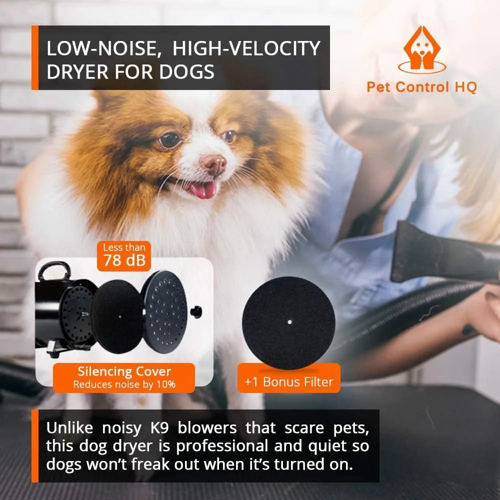 High Velocity Blow Dryer for Pet Grooming w/Accessories - Cuddle Cloud Emporium