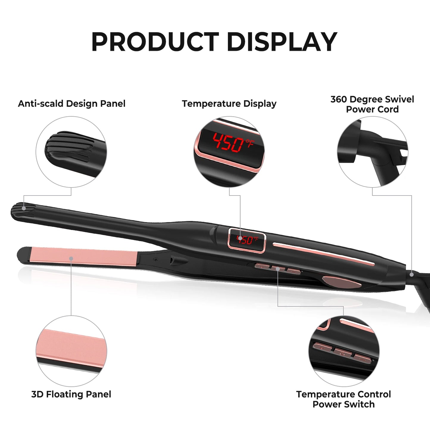 Mini Pencil Flat Iron for Short Hair Beard Straightener - Cuddle Cloud Emporium