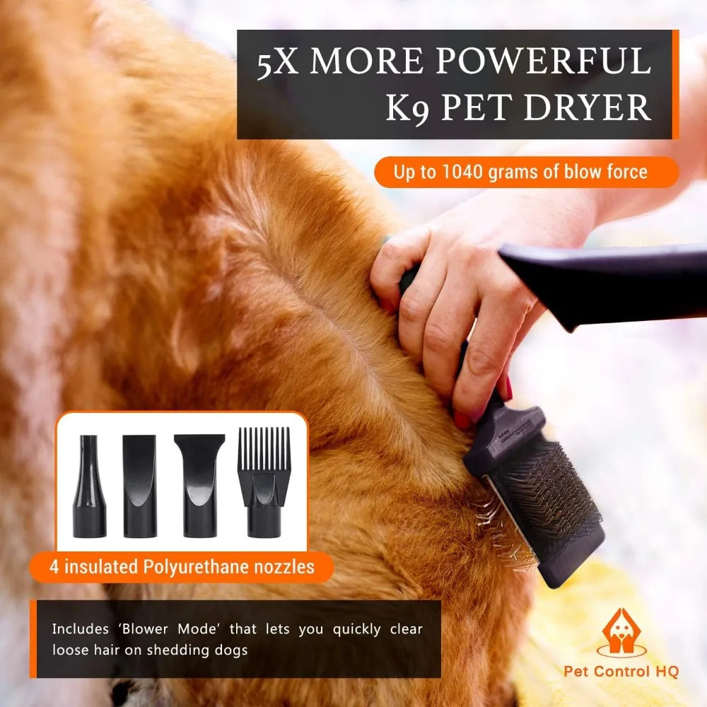 High Velocity Blow Dryer for Pet Grooming w/Accessories - Cuddle Cloud Emporium