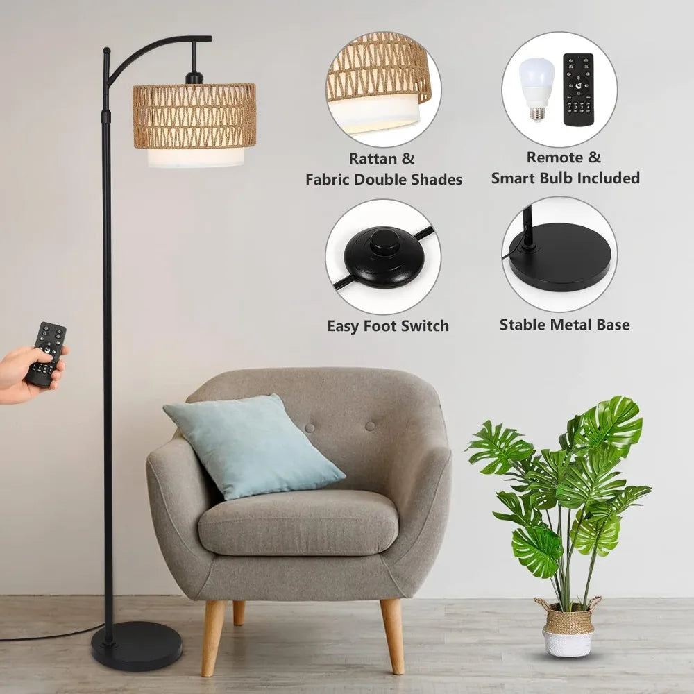 Arc Floor Lamp w/ 3 Color Temps, Remote & Dimmable Bulb - Cuddle Cloud Emporium