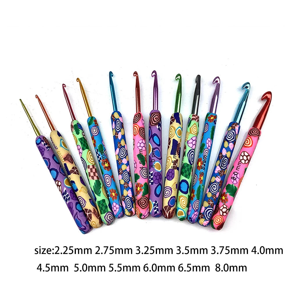 12 pcs Colorful Ceramic Crochet Hook Set - Cuddle Cloud Emporium