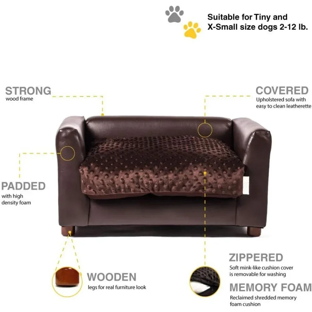 Pet Bed Sofa Chocolate Small - Cuddle Cloud Emporium