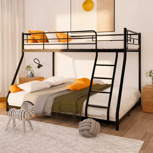 Twin over Full Metal Bunk Bed w/Comfortable Rungs - Cuddle Cloud Emporium