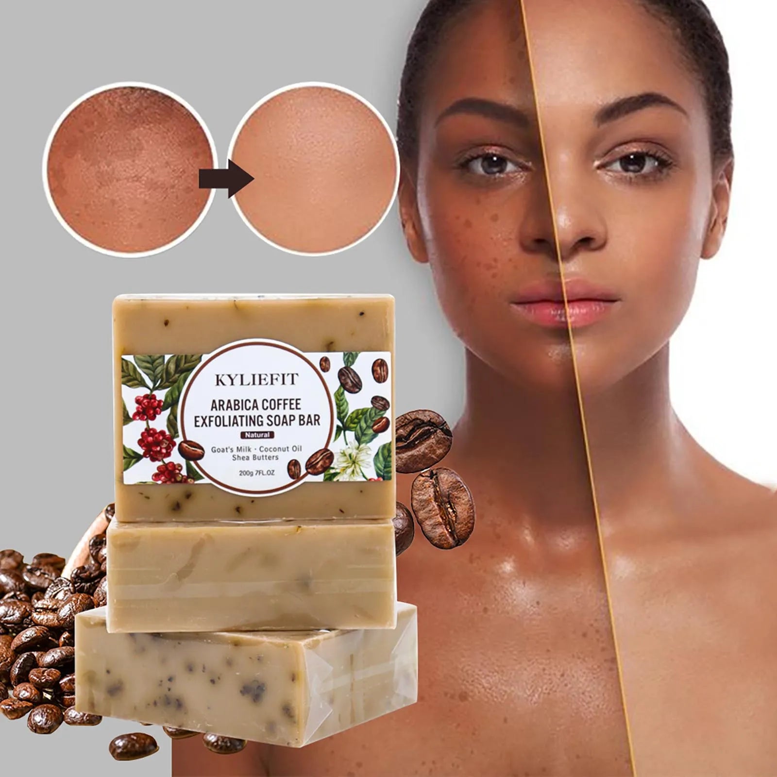 Arabica Coffee Exfoliating Soap w/ Coconut Oil, Shea Butter - Cuddle Cloud Emporium