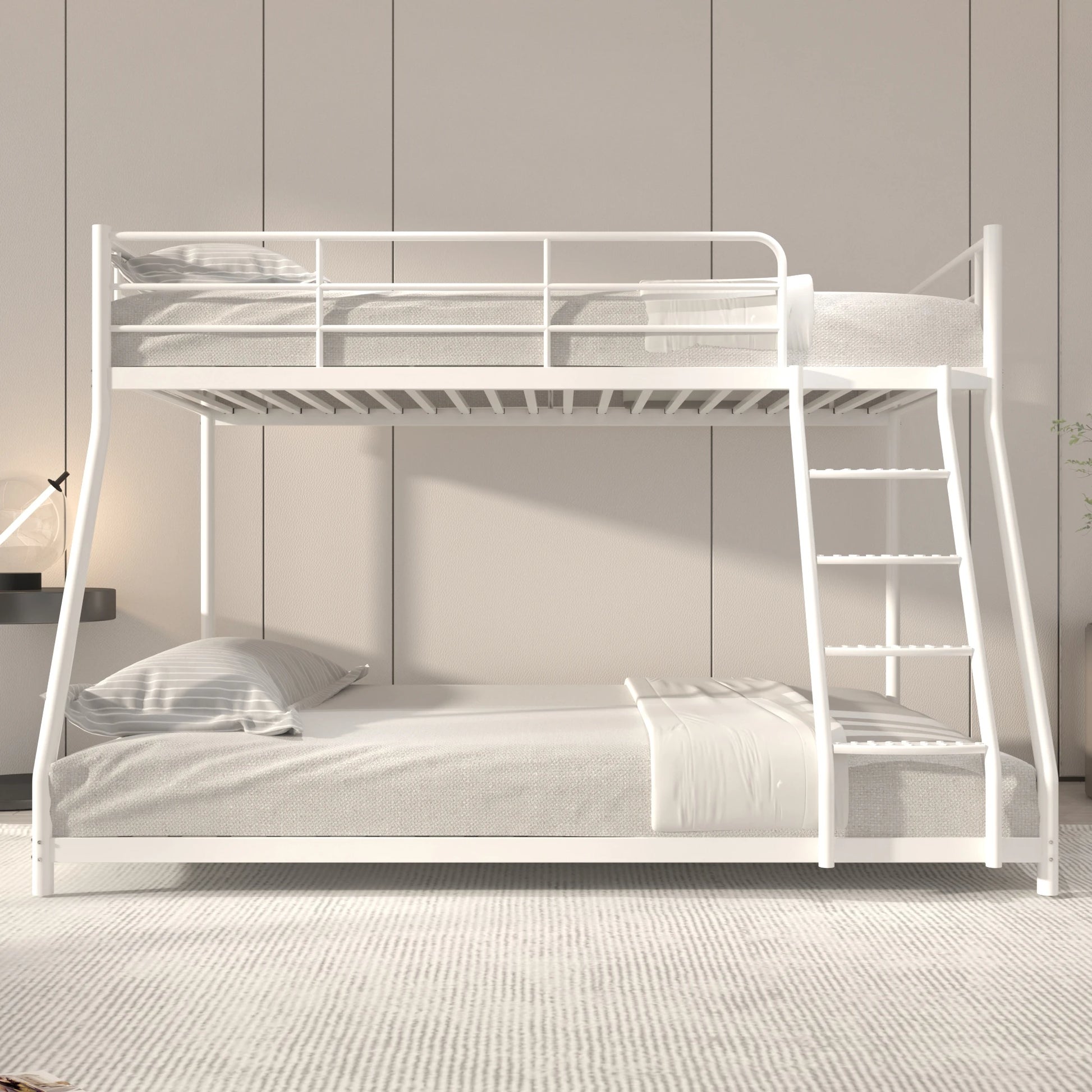 Twin over Full Metal Bunk Bed w/Comfortable Rungs - Cuddle Cloud Emporium