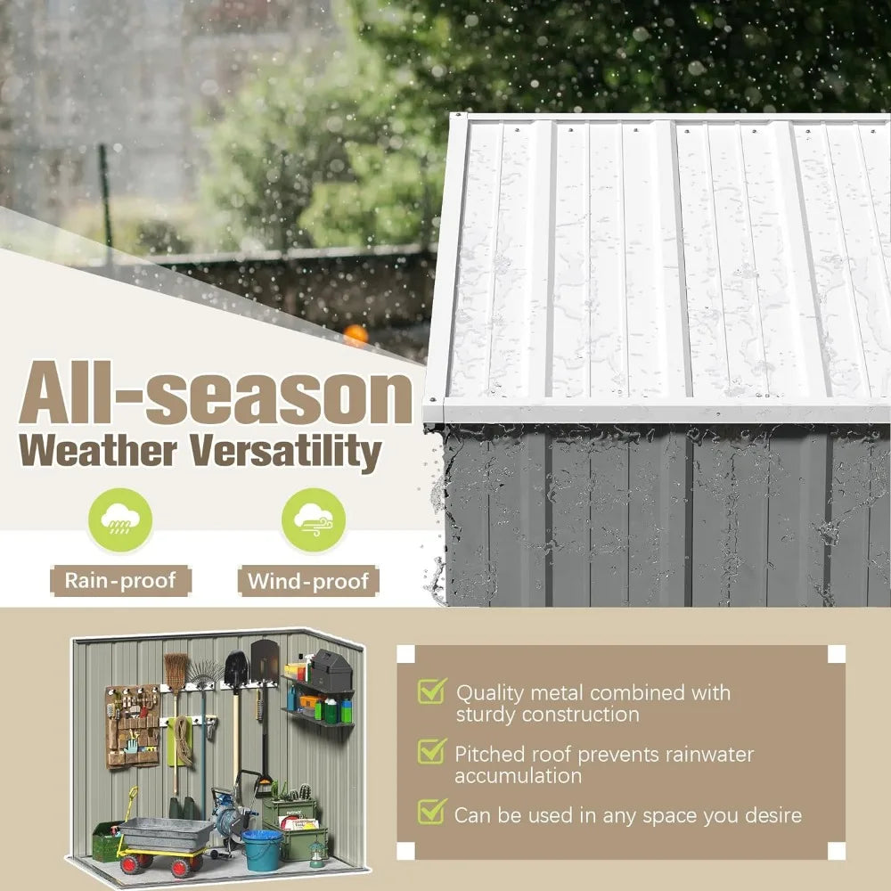 Outdoor Storage Shed All Weather Metal w/ Lockable Doors - Cuddle Cloud Emporium