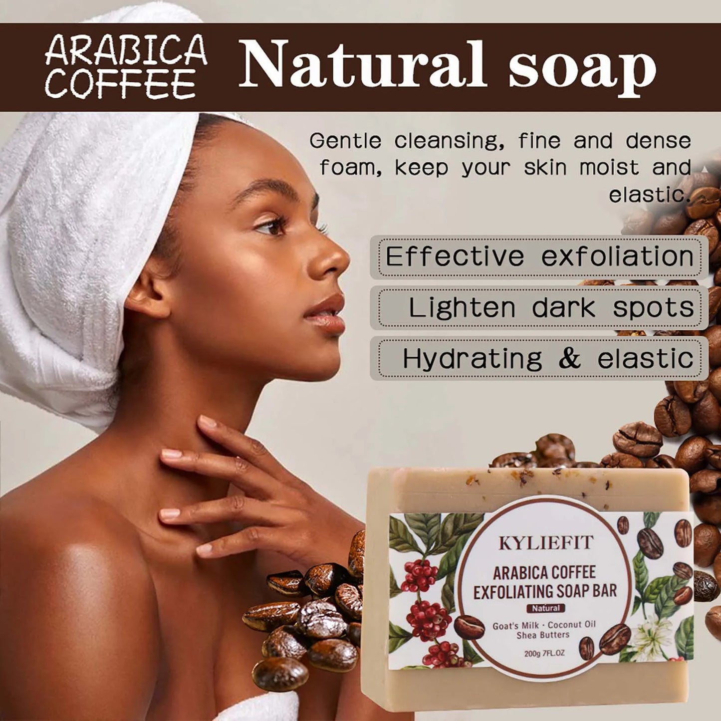 Arabica Coffee Exfoliating Soap w/ Coconut Oil, Shea Butter - Cuddle Cloud Emporium