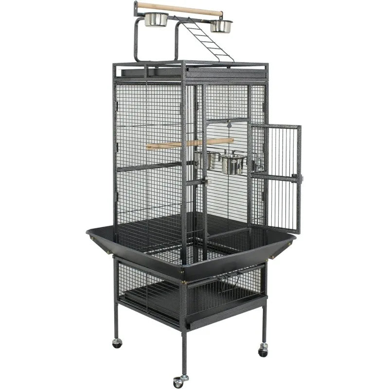 Raised Birdcage With Playtop & Perch - Cuddle Cloud Emporium