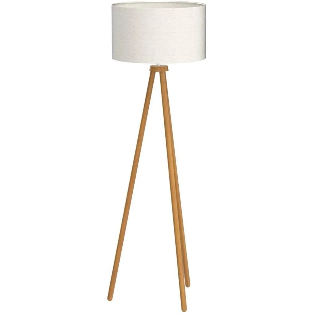 Wood Floor Lamp with Durable Fabric Shade - Cuddle Cloud Emporium