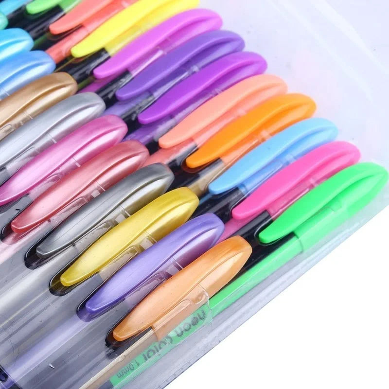 48 Color Gel Ink Glitter Pens Fine Tip - Cuddle Cloud Emporium